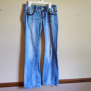 Miss Me Boot Cut Distressed Jeans Size 26